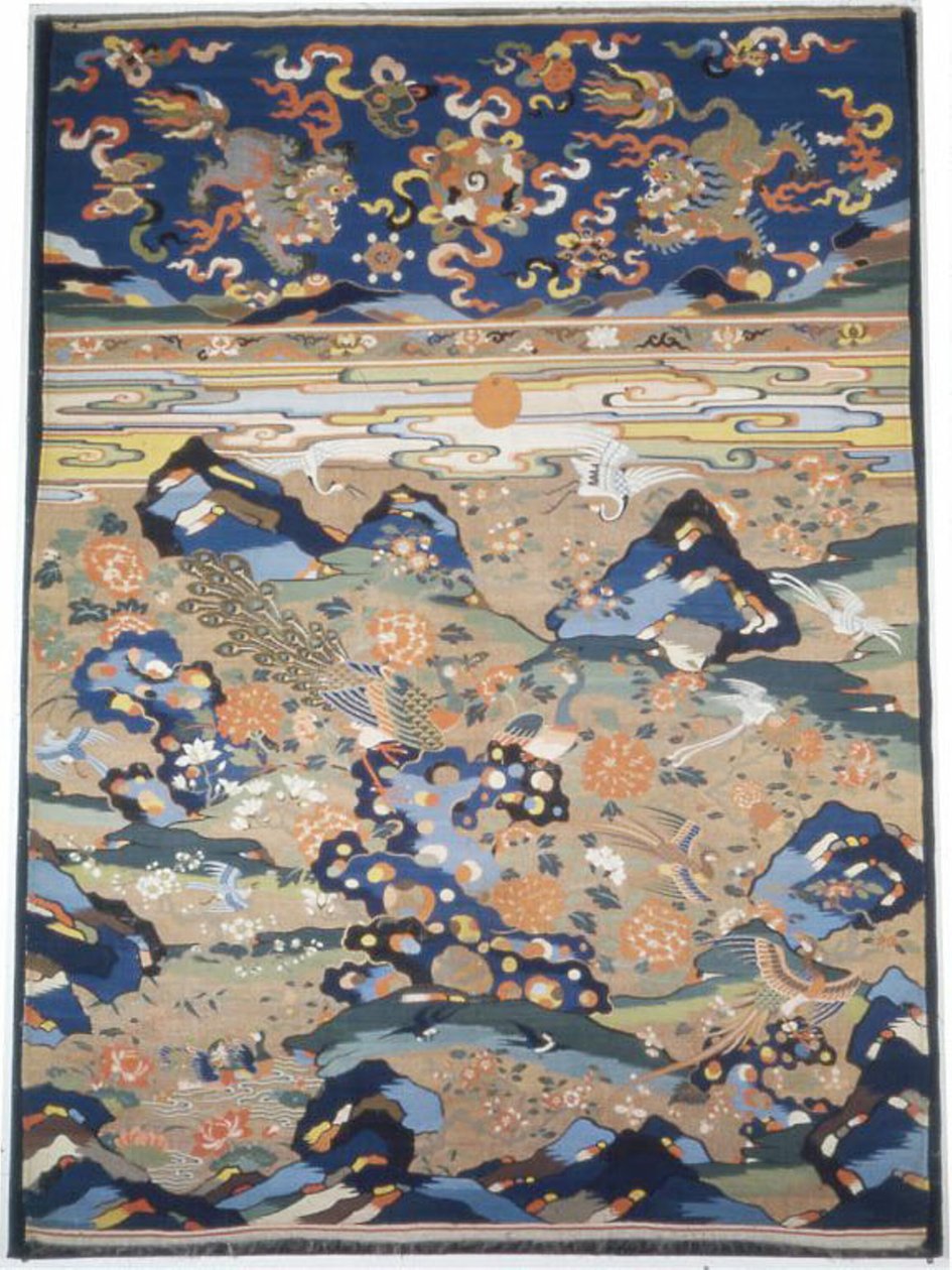 Tela de mobiliario de panel, China, finales de la dinastía Ming 1368-1644, dinastía Qing 1644-1911 de Unbekannt