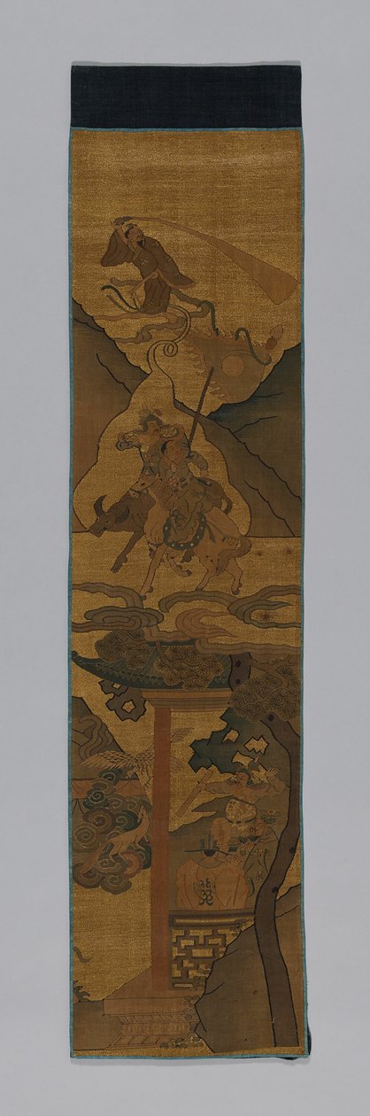 Panel de tela de mobiliario, China, dinastía Qing 1644-1911, 1800-1900 de Unbekannt