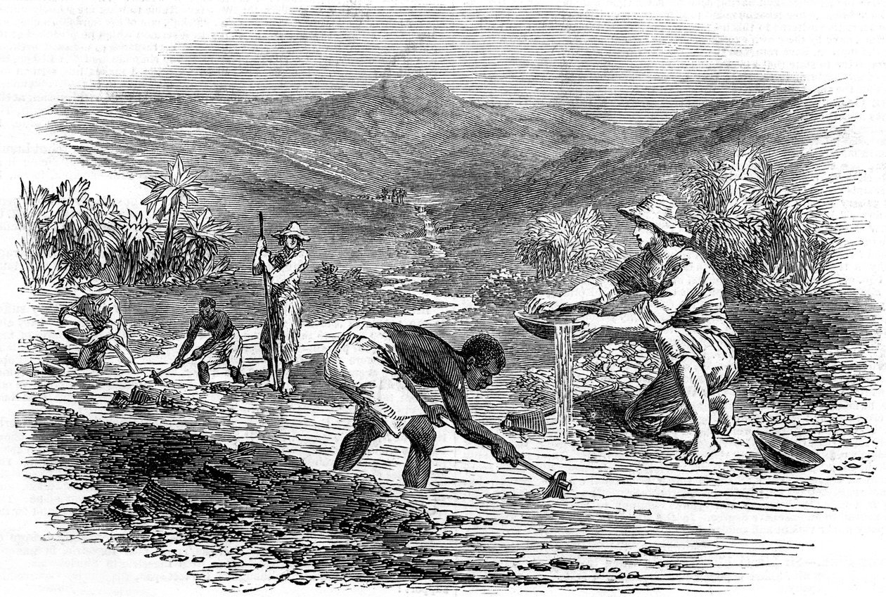 Búsqueda de oro durante la Fiebre del Oro de California de 1849 de Unbekannt