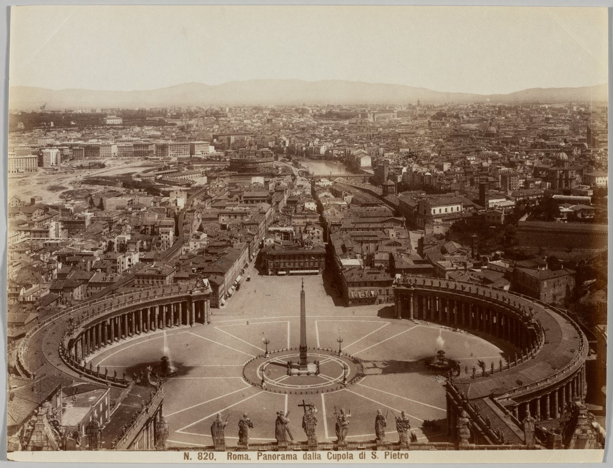 Panorama desde la Cúpula de S. Pietro, Roma, c. 1860s de Unbekannt