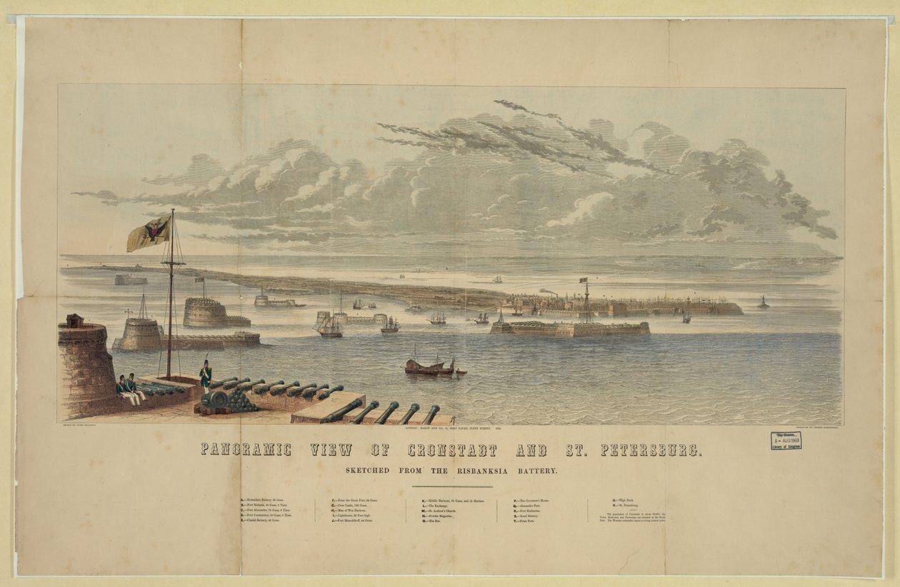 Vista panorámica de Kronstadt y San Petersburgo de Unbekannt