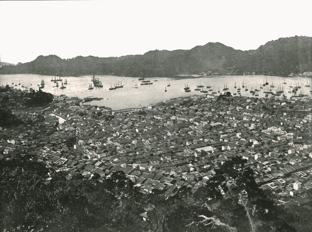 Vista panorámica de la ciudad, Nagasaki, Japón, 1895 de Unbekannt