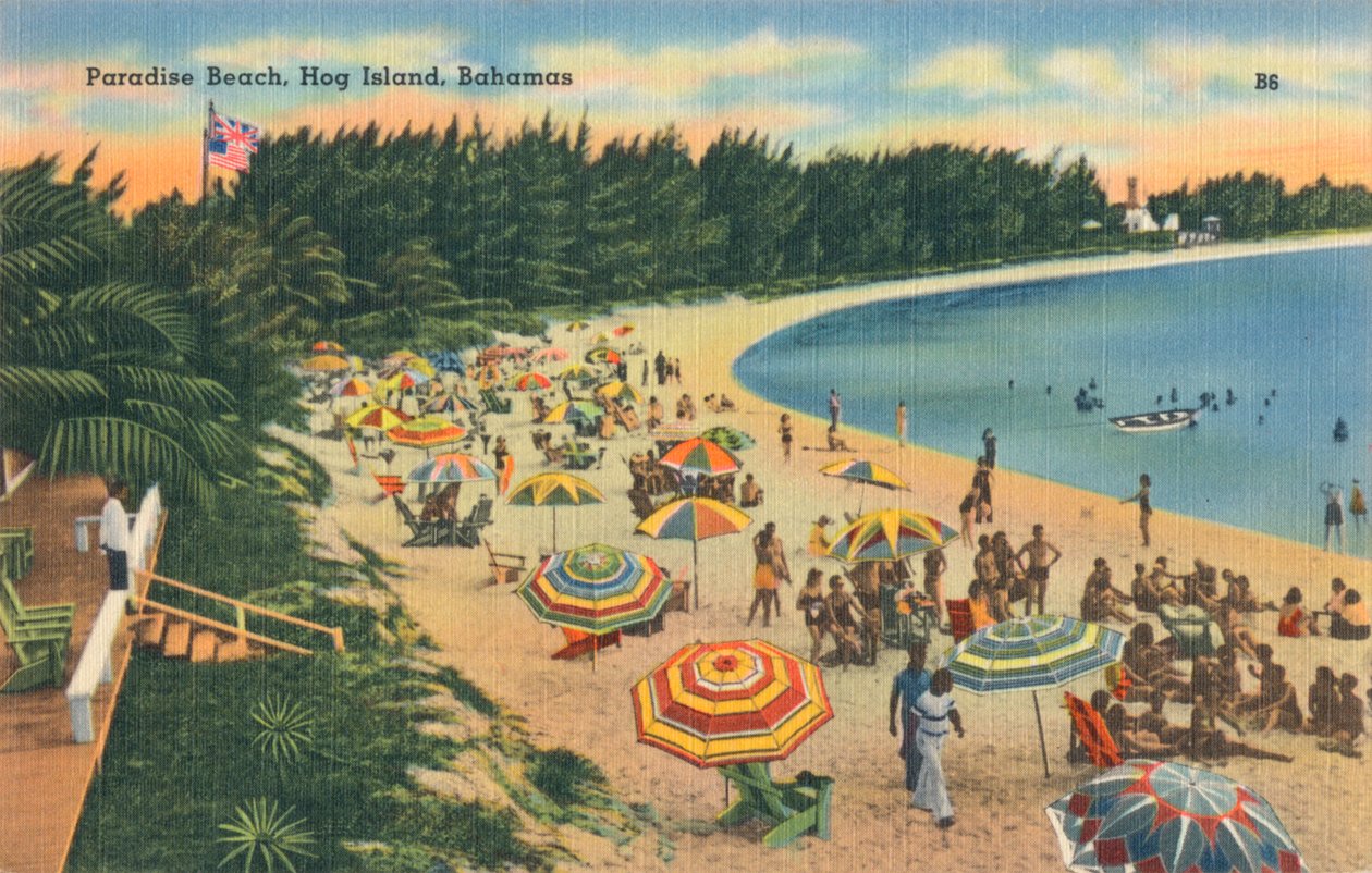 Playa Paraíso, Isla Hog, Bahamas, c1930 de Unbekannt