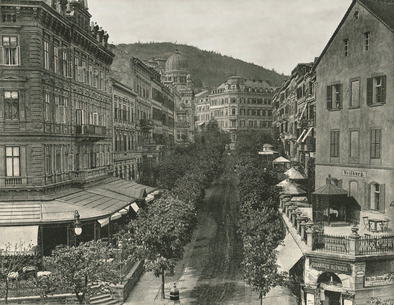 Parkstrasse, Carlsbad, Checoslovaquia, 1895 de Unbekannt