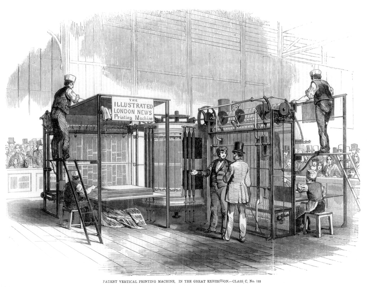 Máquina de impresión vertical patentada, Gran Exposición, Londres, 1851 de Unbekannt