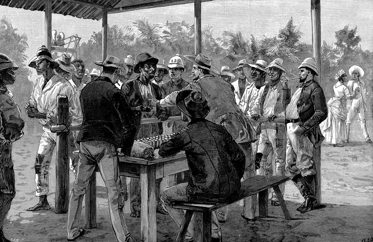 Pagando a los trabajadores de las Indias Occidentales, 1888 de Unbekannt