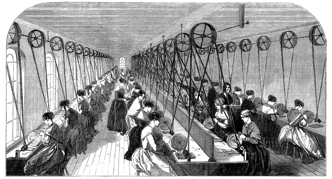 Sala de afilado de plumas, fábrica de Hanks, Wells & Co, Birmingham, West Midlands, 1851 de Unbekannt