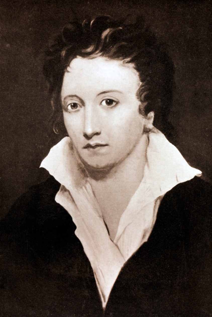 Percy Bysshe Shelley, poeta romántico inglés, siglo XIX de Unbekannt