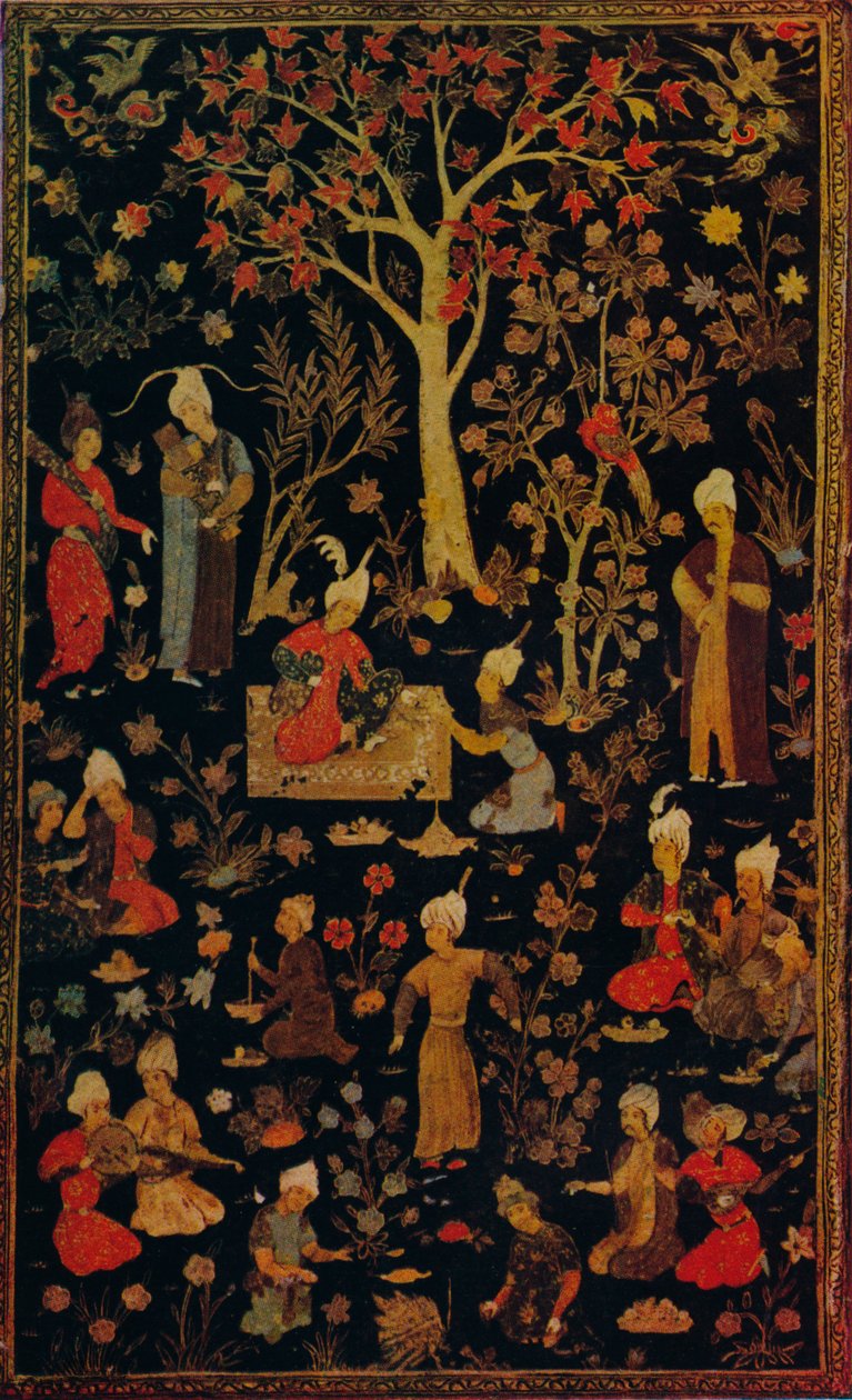 Cubierta de libro de papel maché persa, c1600 de Unbekannt