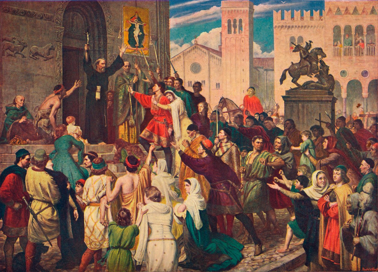 Pedro el Ermitaño predicando la Primera Cruzada, c. 1095 1905 de Unbekannt