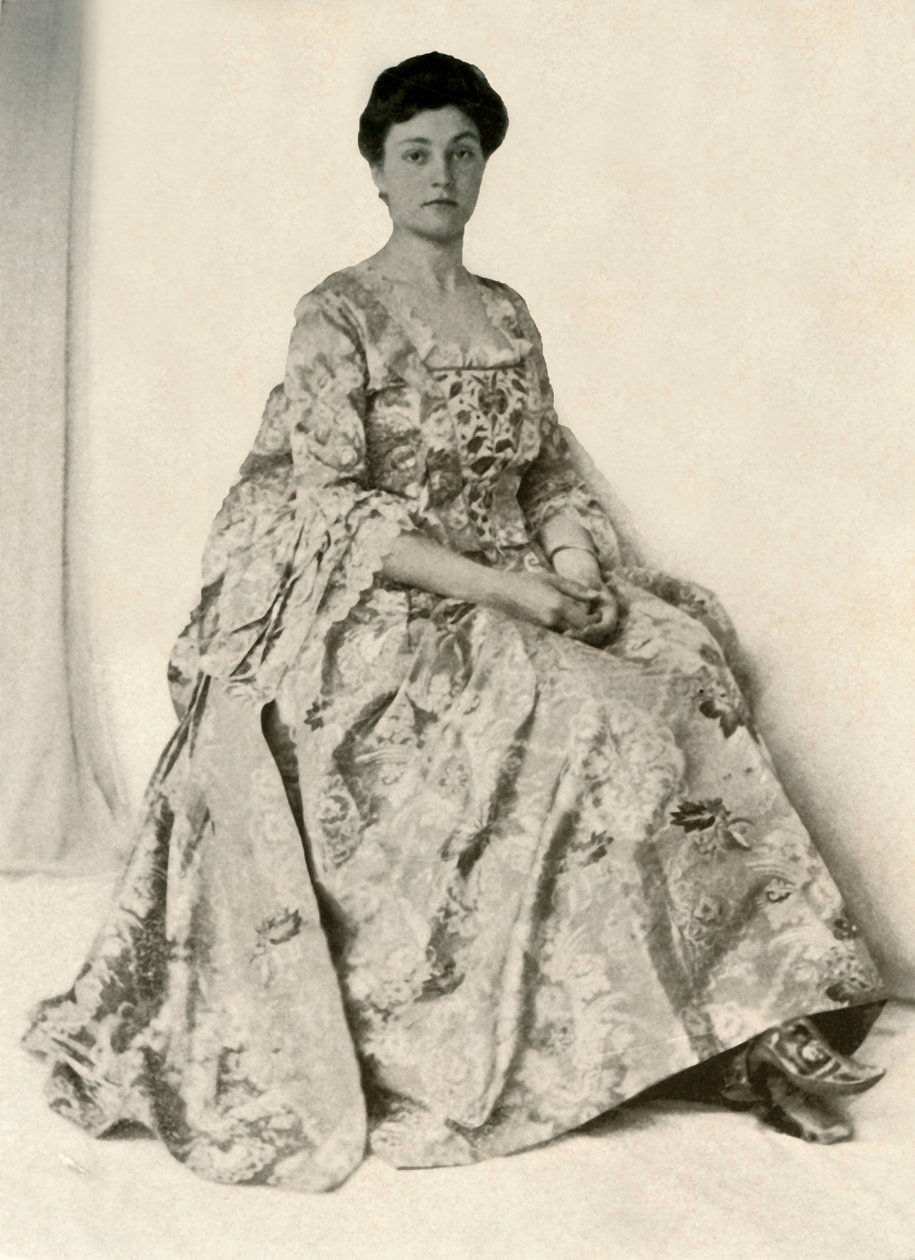 Fotografía de un brocado kincob, con estómago bordado en seda, c1750, 1937 de Unbekannt