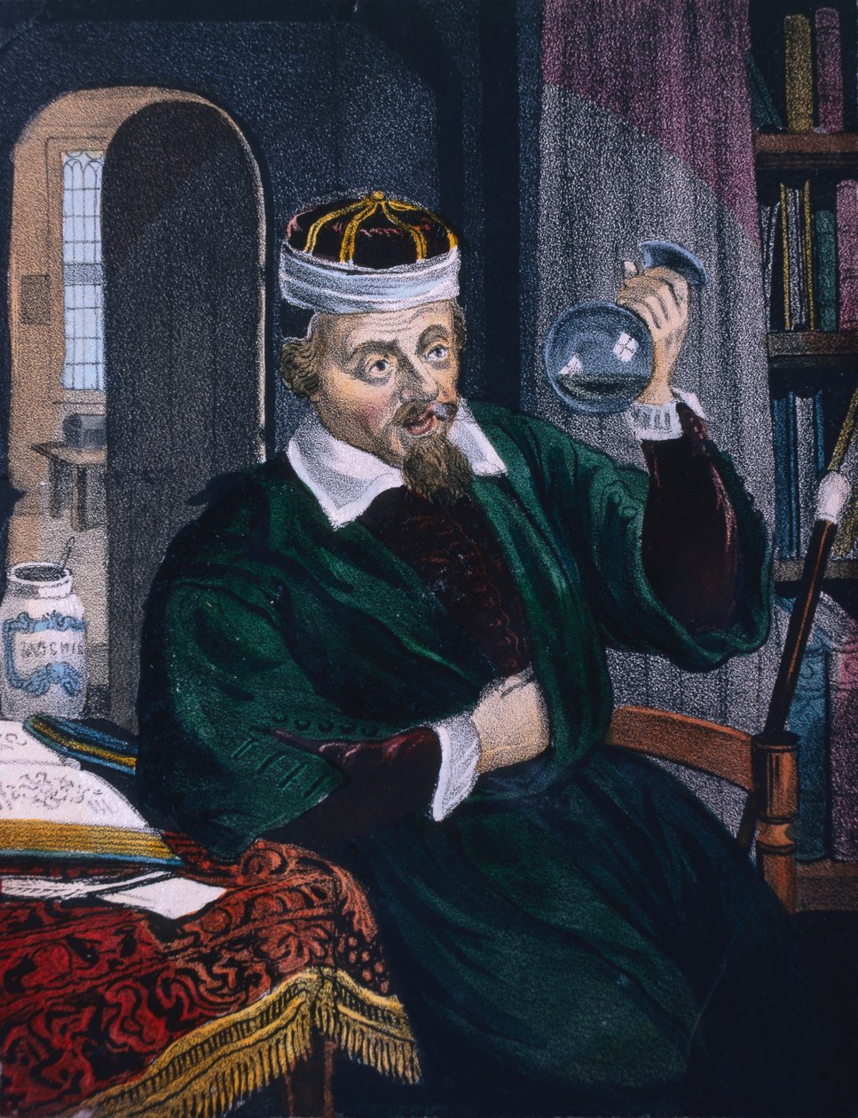 Médico examinando una muestra de orina de un paciente, c.1600 siglo XIX de Unbekannt