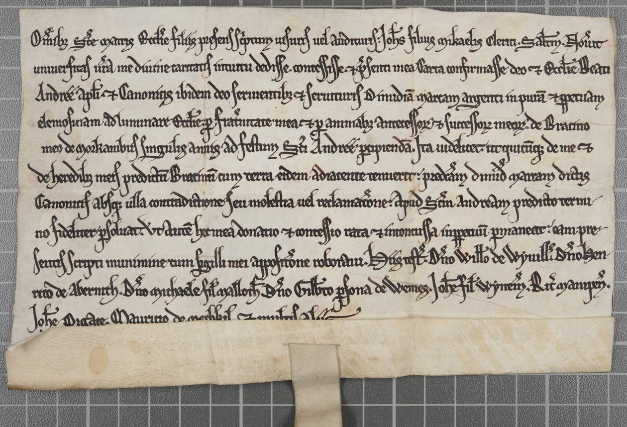 Escritura de limosna: Carta de concesión de limosnas a la Iglesia de San Andrés Apóstol de Unbekannt