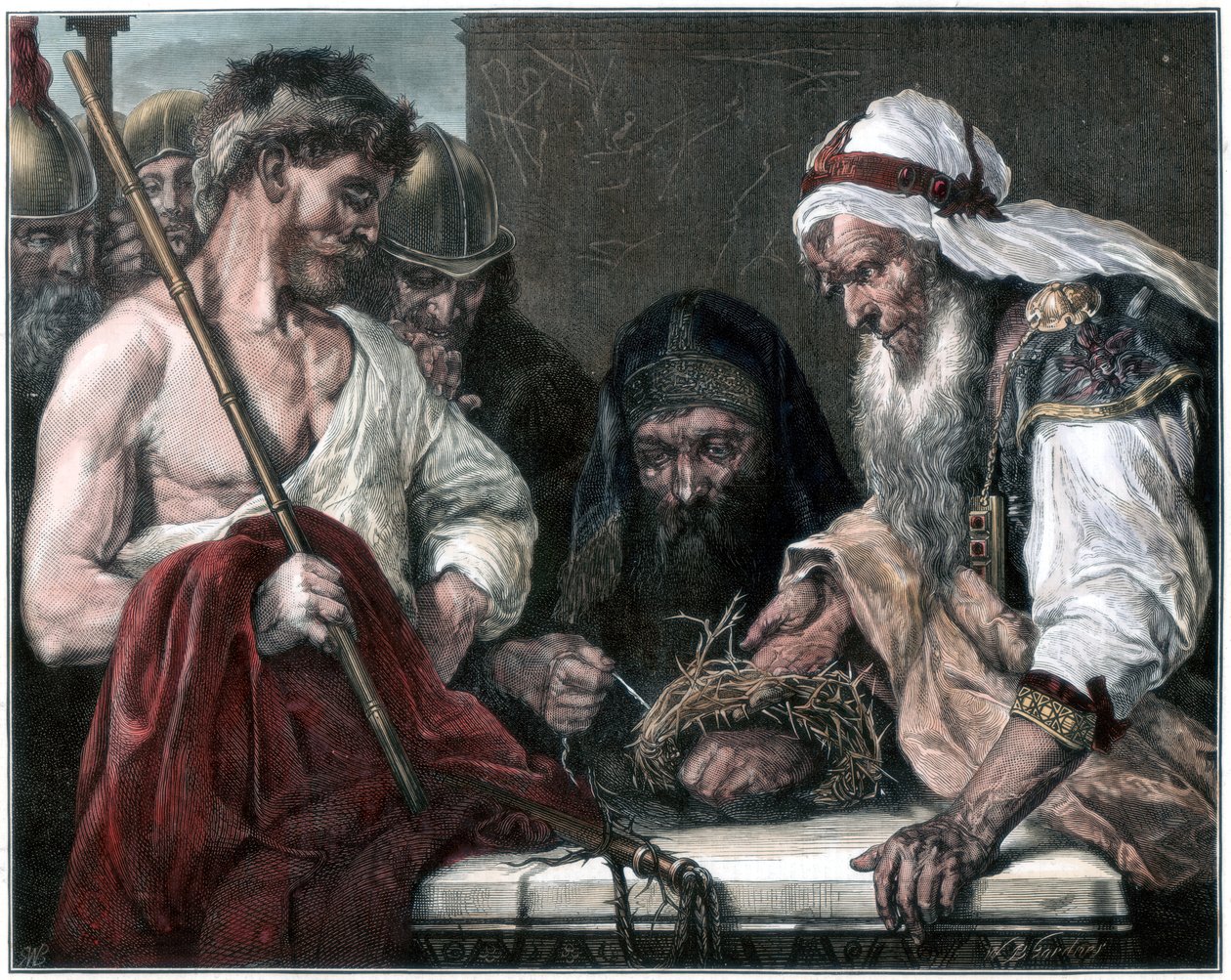 Tejiendo la Corona de Espinas, 1875 de Unbekannt