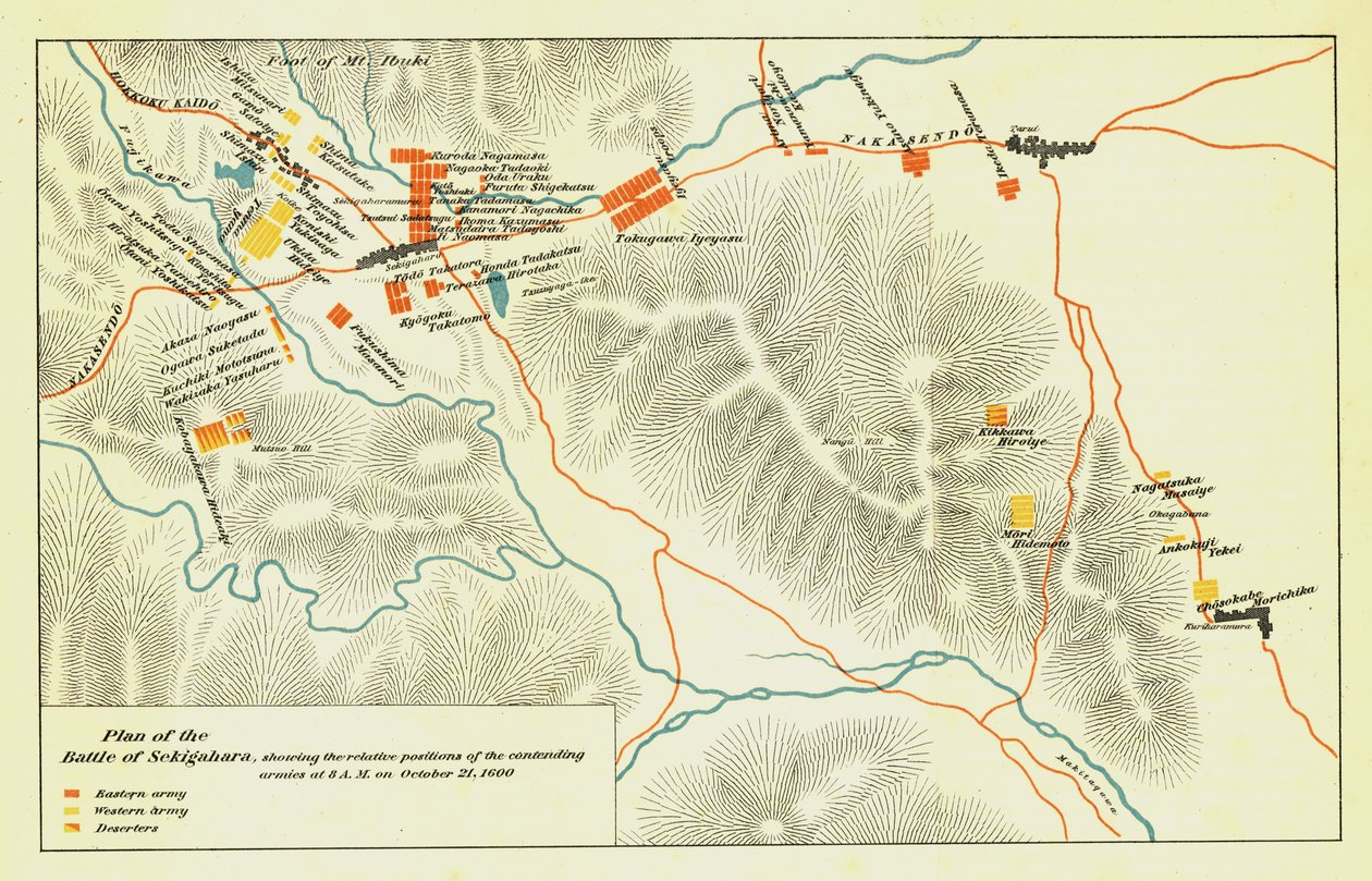 Plano de la batalla de Sekigahara, 21 de octubre de 1600, 1903 de Unbekannt