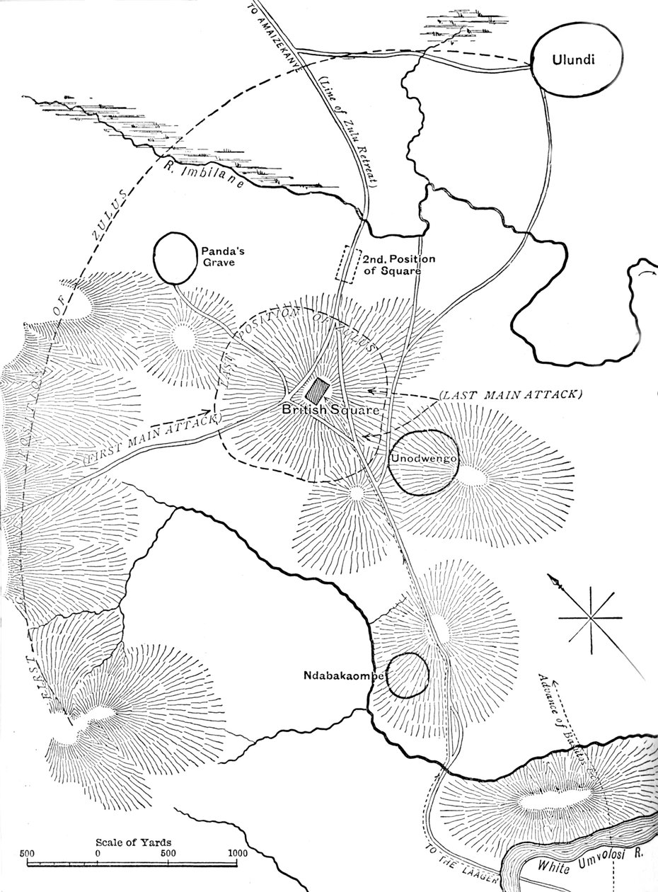 Plano de la batalla de Ulundi, 4 de julio de 1879 de Unbekannt