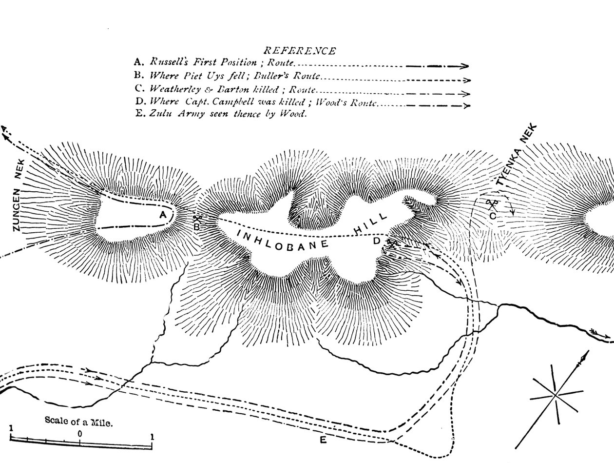 Plano de la lucha en la montaña Inhlobane, 28 de marzo de 1979, c. 1880 de Unbekannt