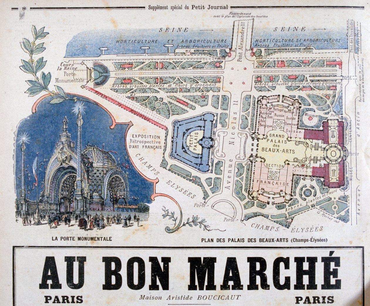 Plano de la Porte Monumentale y Palais des Beaux-Arts, 1900 de Unbekannt