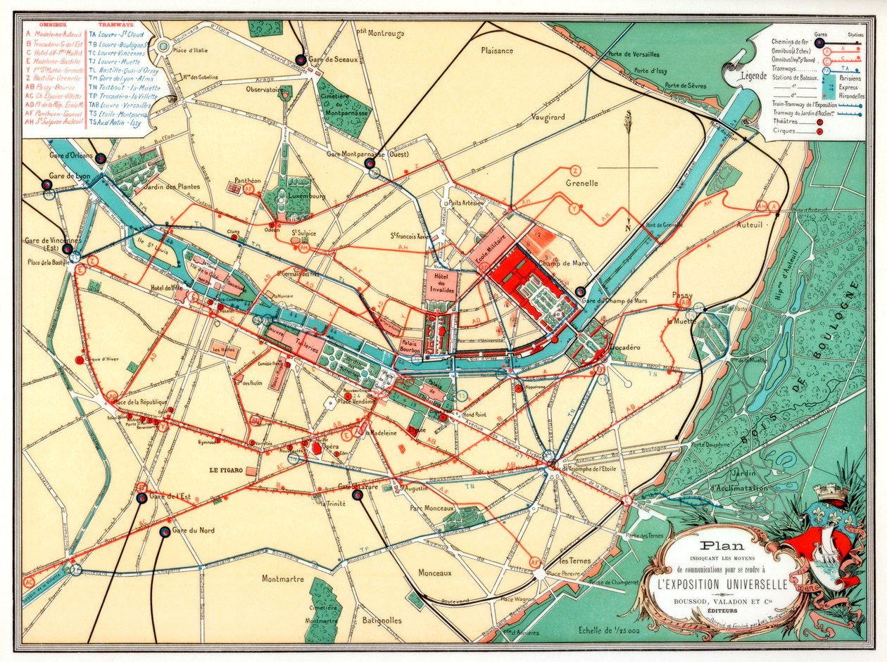 Plano de la Exposición Universal, París, 1889 de Unbekannt
