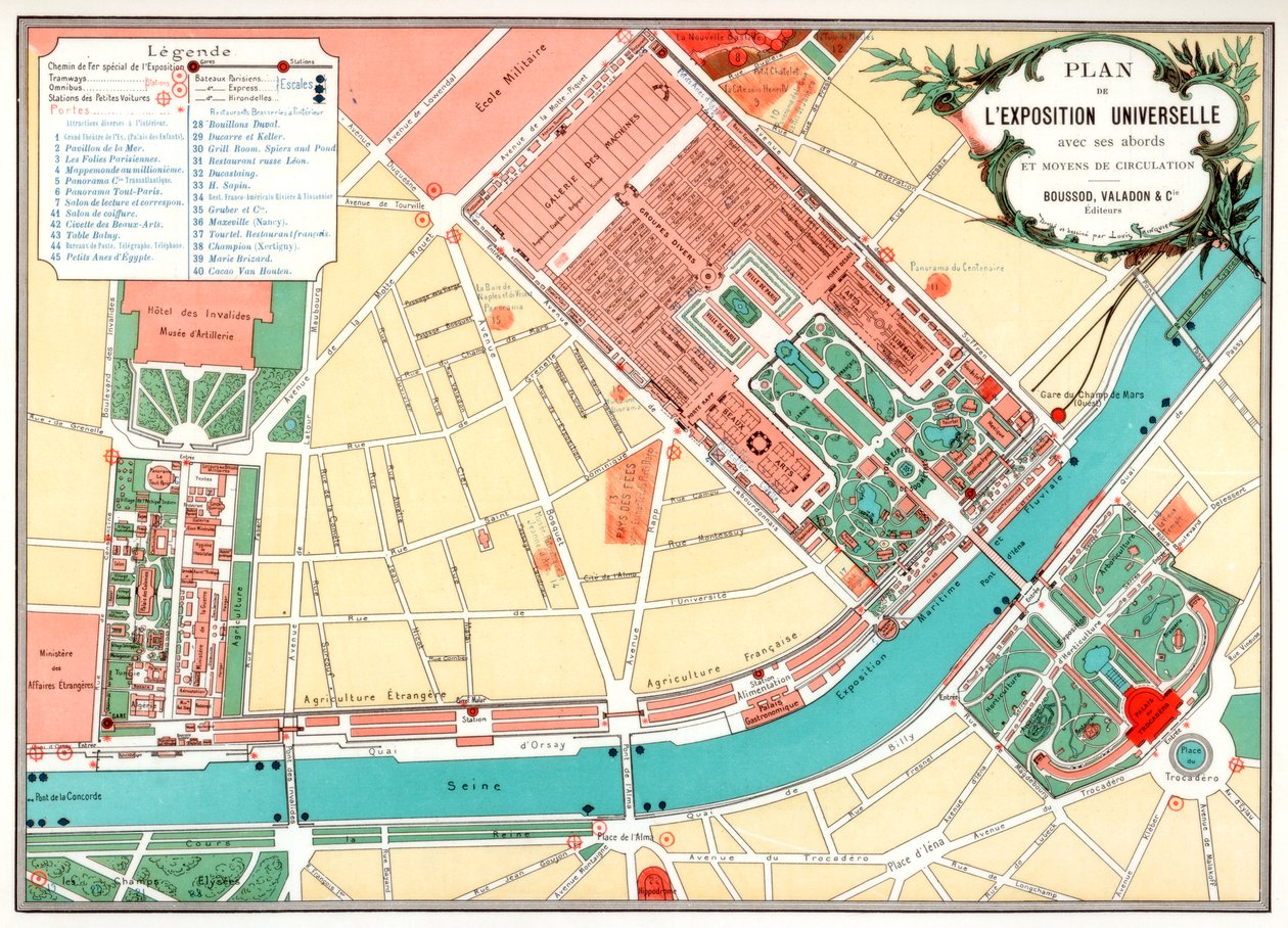 Plano de la Exposición Universal, París, 1889 de Unbekannt