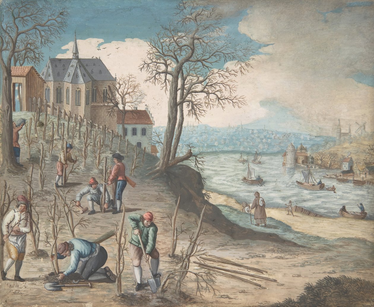 Plantando árboles, siglo XVIII de Unbekannt