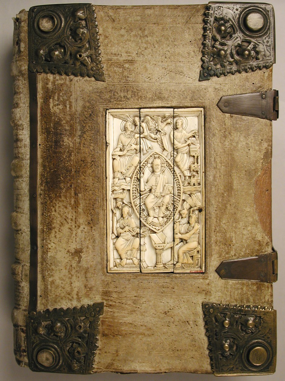 Placa con Cristo en Majestad y los Cuatro Evangelistas, 1000-1100 de Unbekannt