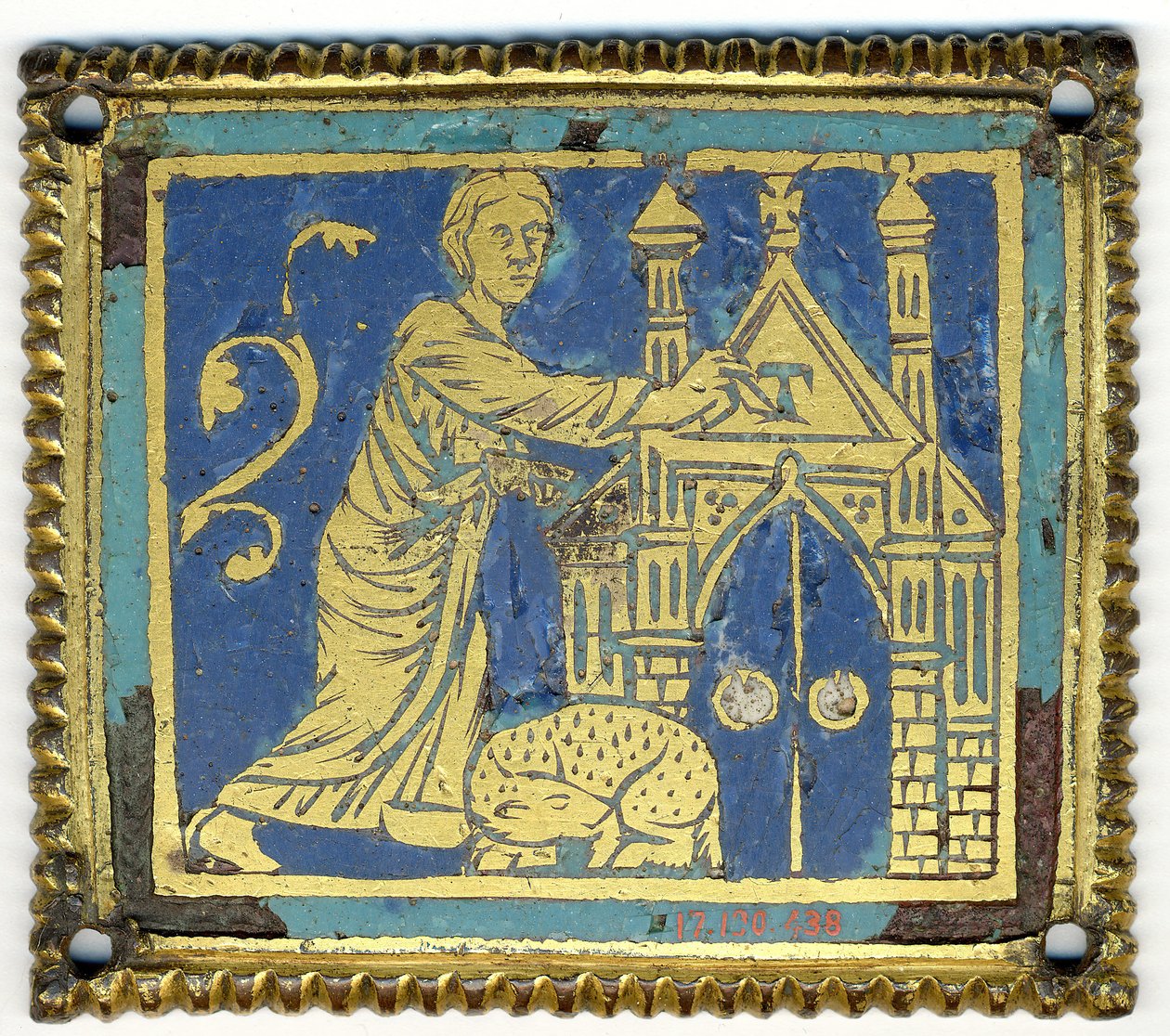 Placa con la marca de la puerta con la letra Tau, alemana, ca. 1200 de Unbekannt