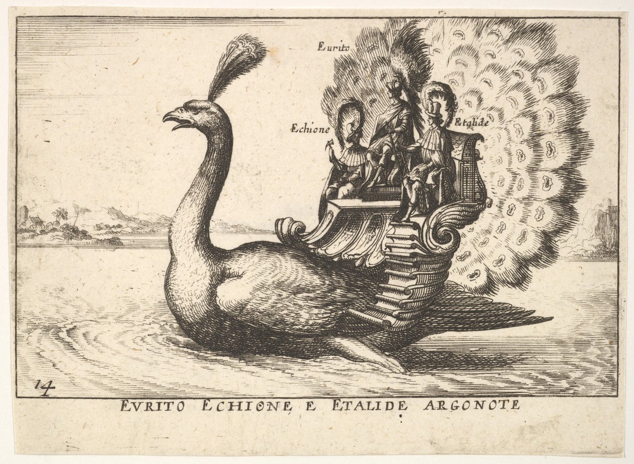 Placa 14: Los argonautas Eurytus, Echion y Aethalides, 1664 de Unbekannt
