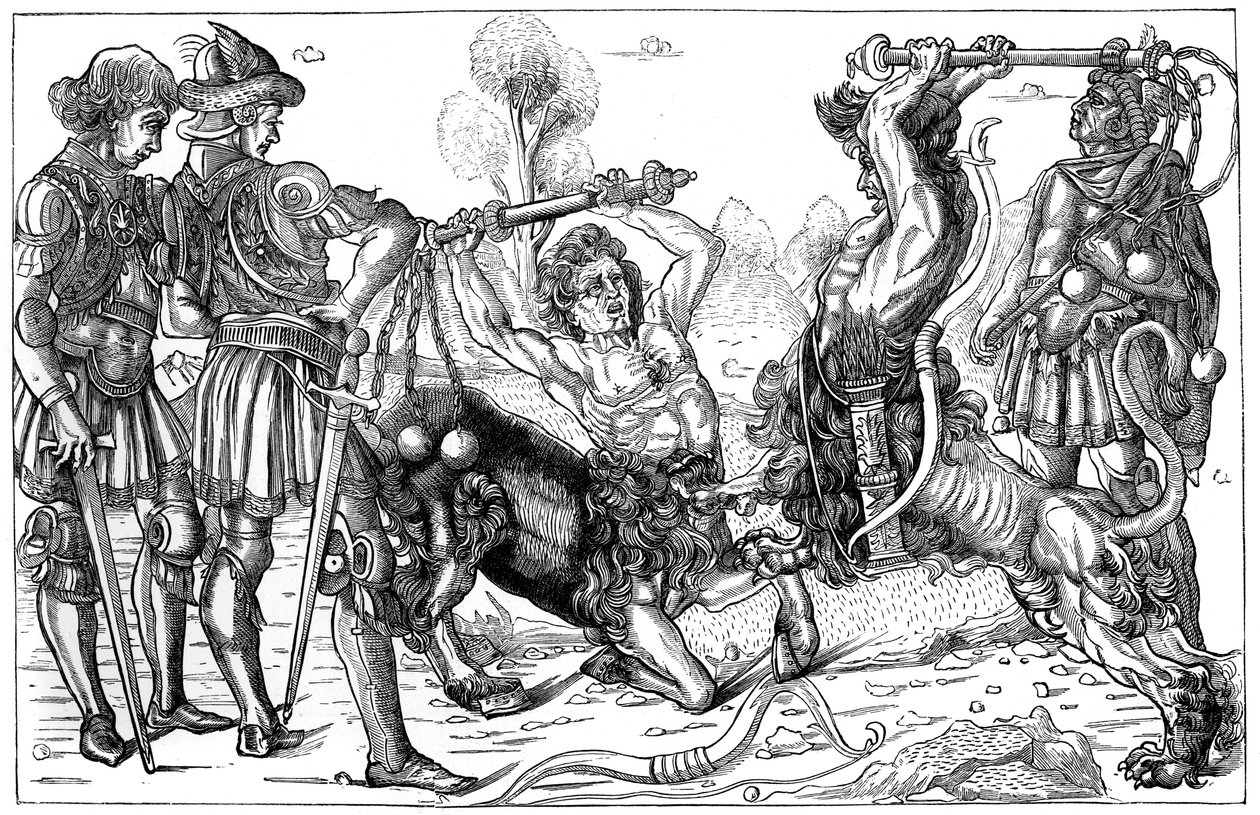 Combate de centauros de Pollaiuolo, 1882 de Unbekannt