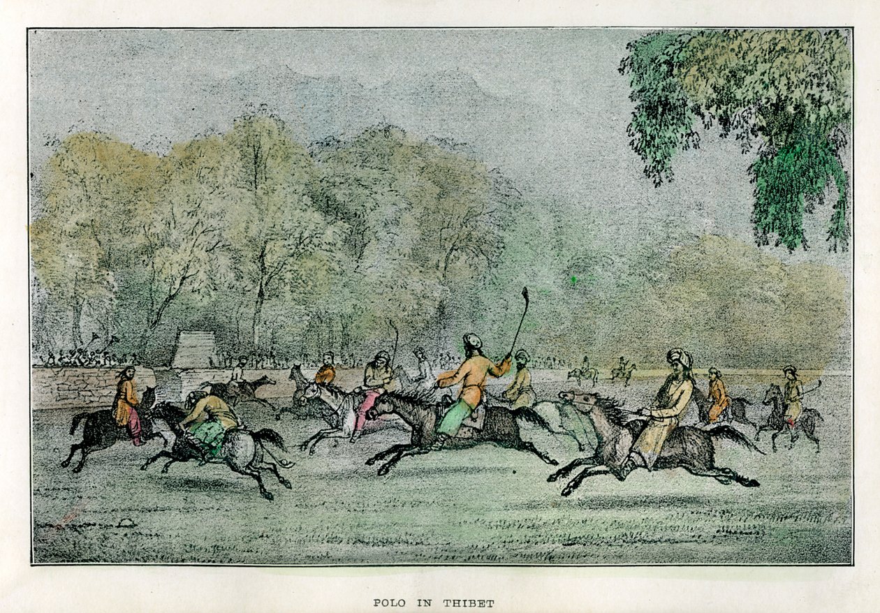 Polo en Tíbet, siglo XIX de Unbekannt