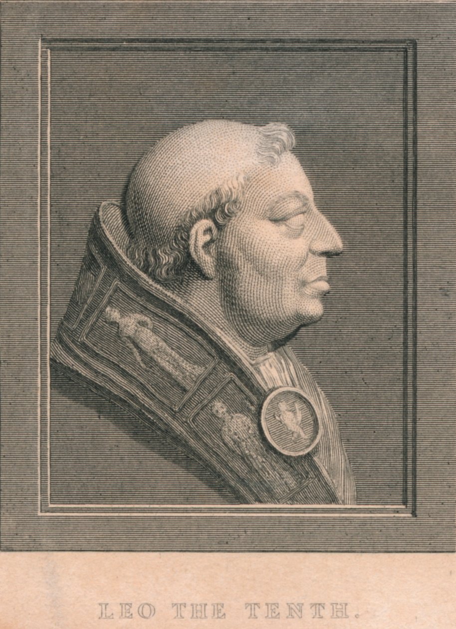 Papa León X 1475-1521, nacido Giovanni di Lorenzo de Medici, c. 1830 de Unbekannt
