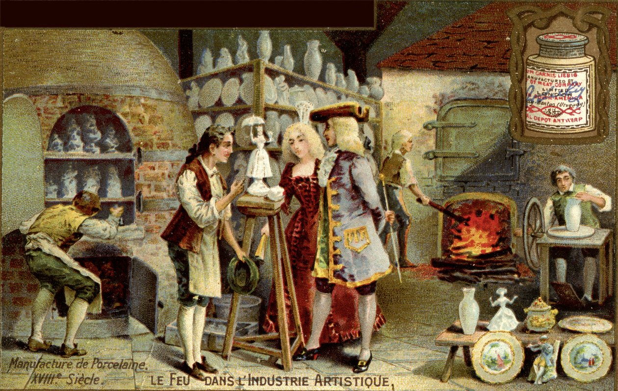 Fabricación de porcelana en el siglo XVIII de un anuncio francés de Unbekannt