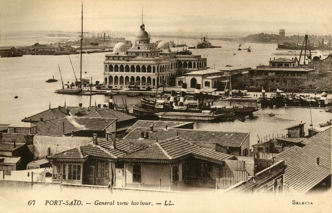 Port-Said. - Vista general del puerto. - LL., c1918-c1939 de Unbekannt