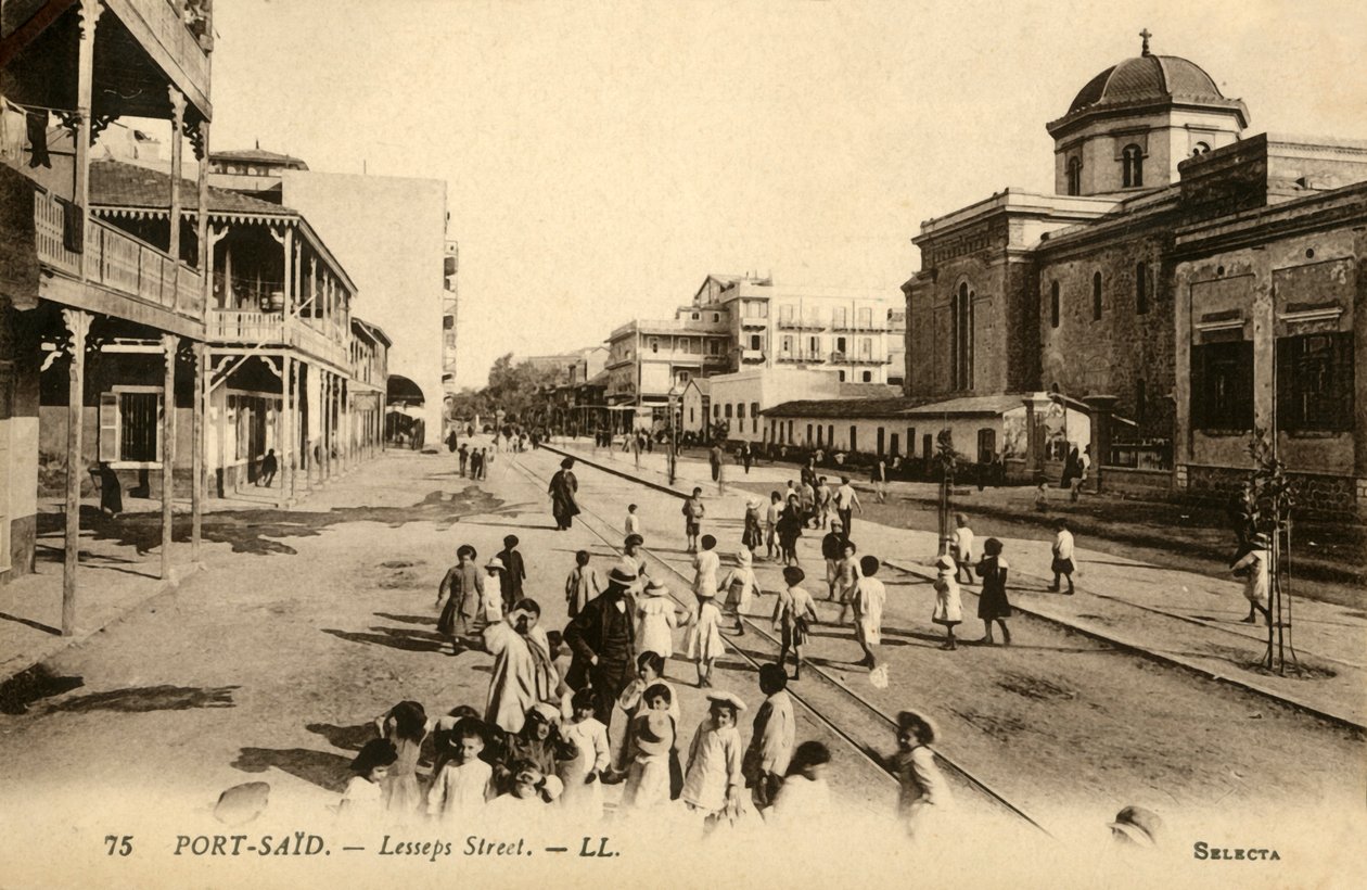 Port-Said. - Calle Lesseps. - LL., c1918-c1939 de Unbekannt