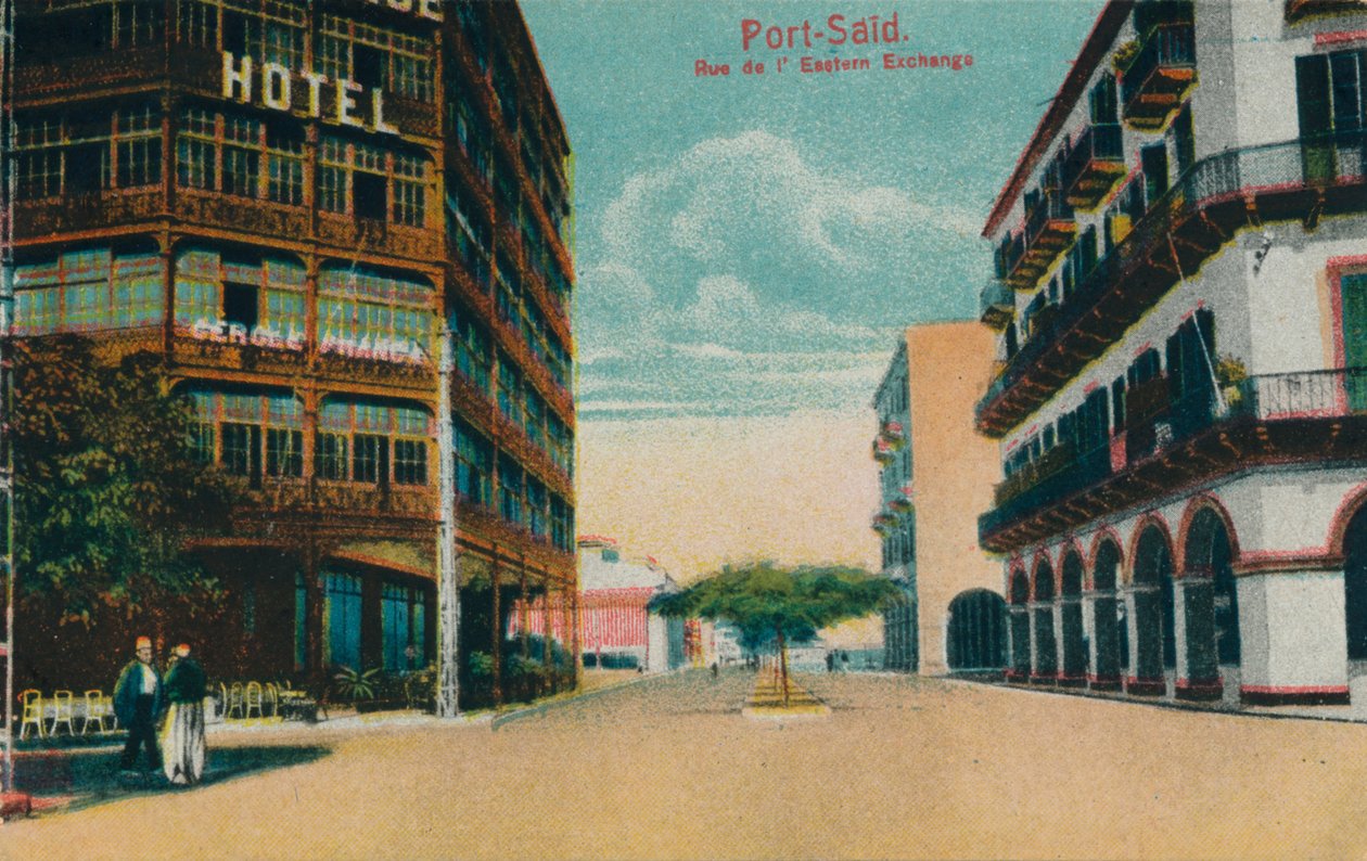 Port-Said. Calle del Eastern Exchange, c1900 de Unbekannt
