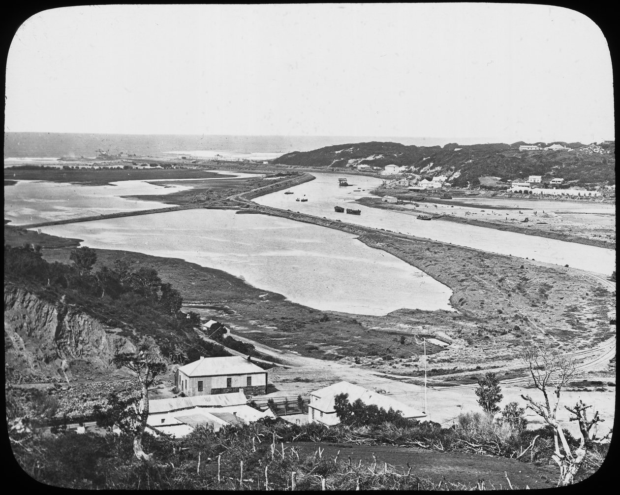 Port Alfred, Río Kowie, minas de diamantes y oro del Cabo, Sudáfrica, c1890 de Unbekannt