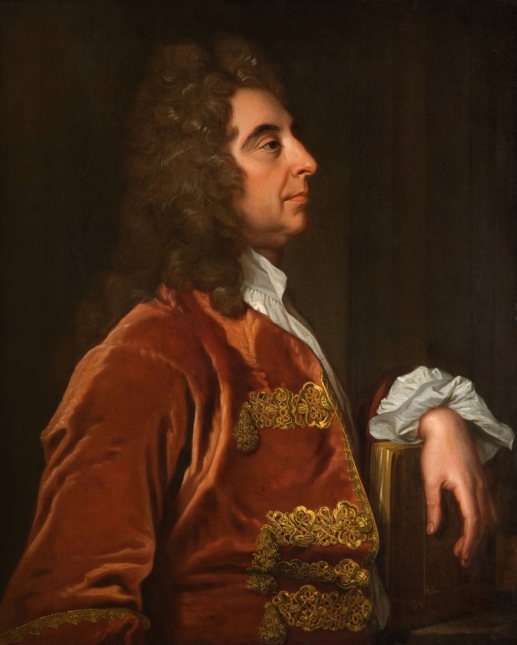 Retrato de un hombre en rojo, 1700-1750 de Unbekannt