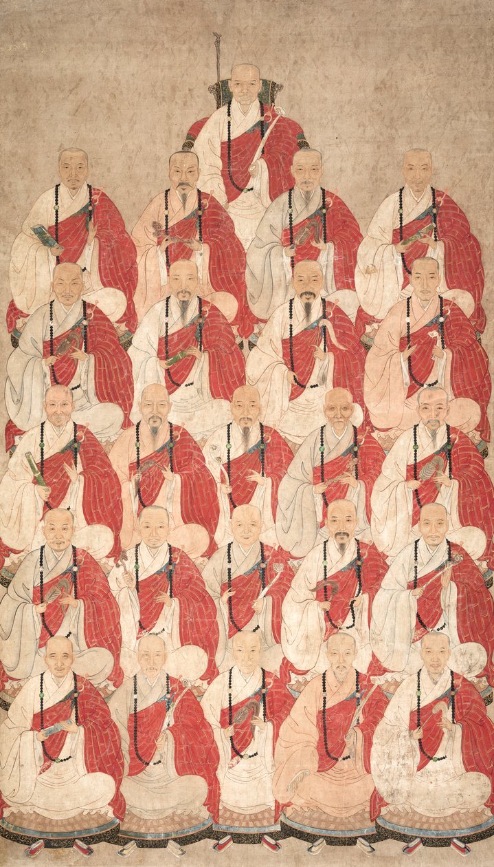 Retrato de monjes budistas de la secta Obaku, 1600s de Unbekannt