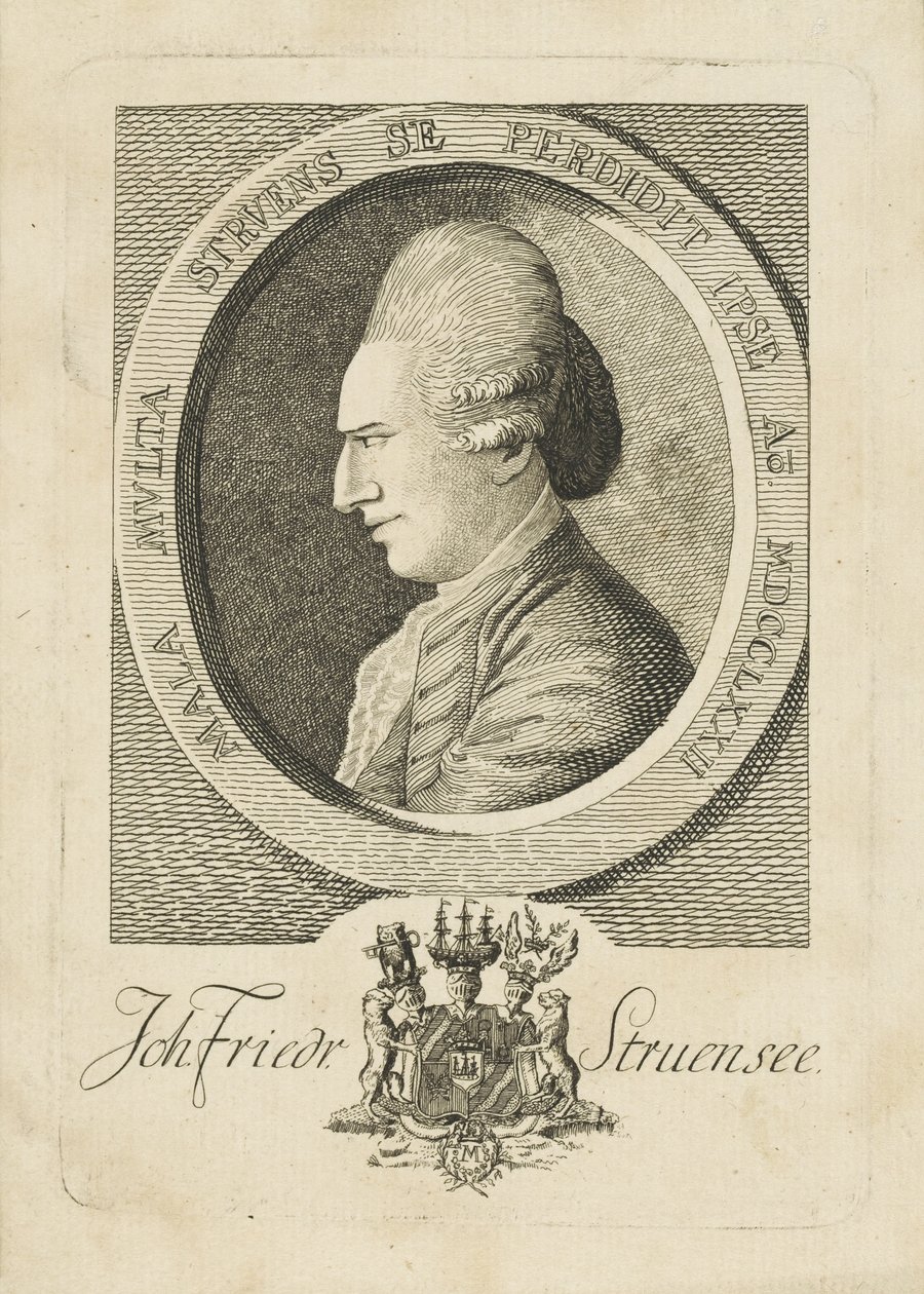 Retrato del Conde Johann Friedrich Struensee 1737-1772, 1773 de Unbekannt