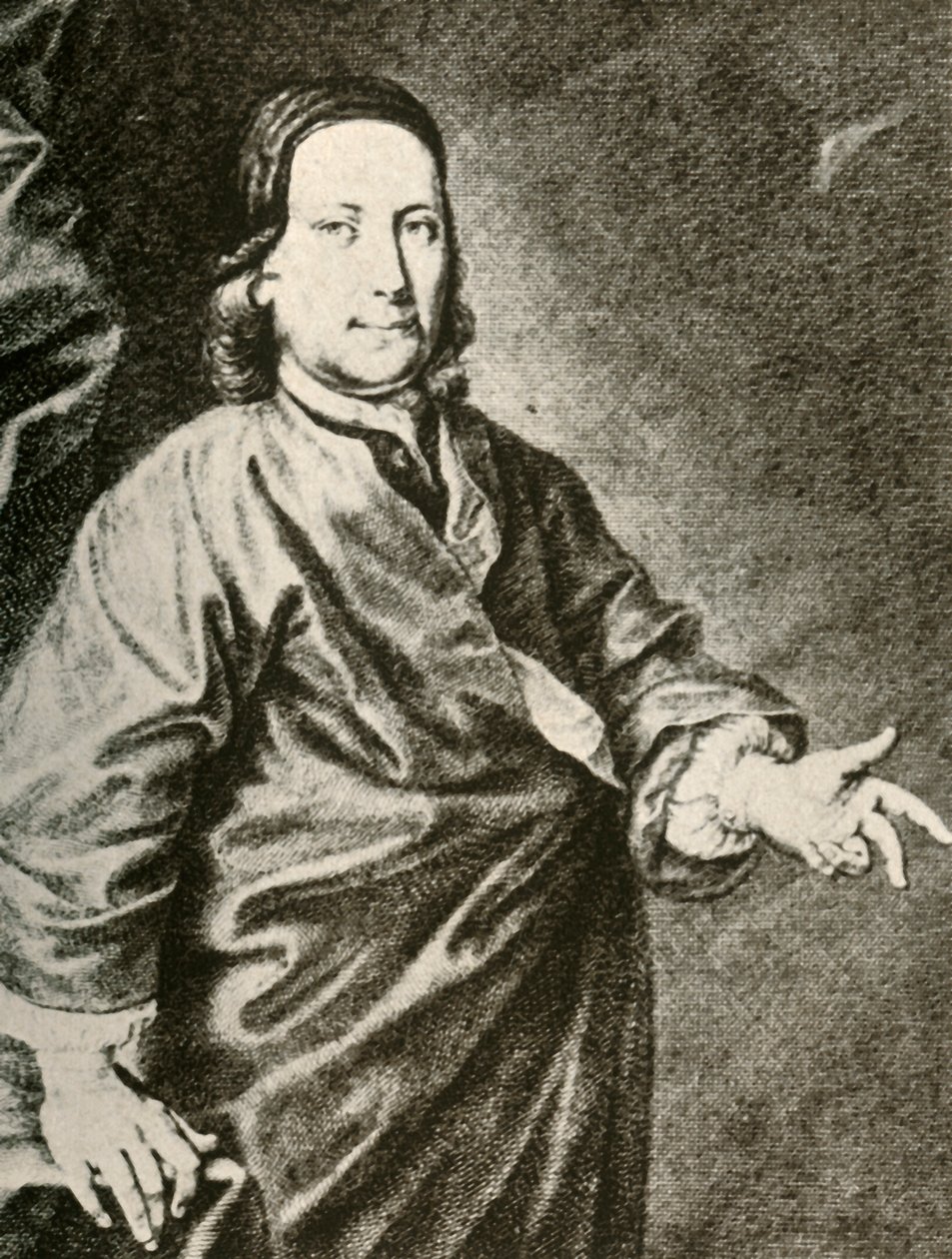 Retrato del Conde Zinzendorf con una túnica de predicador, c1740, 1937 de Unbekannt