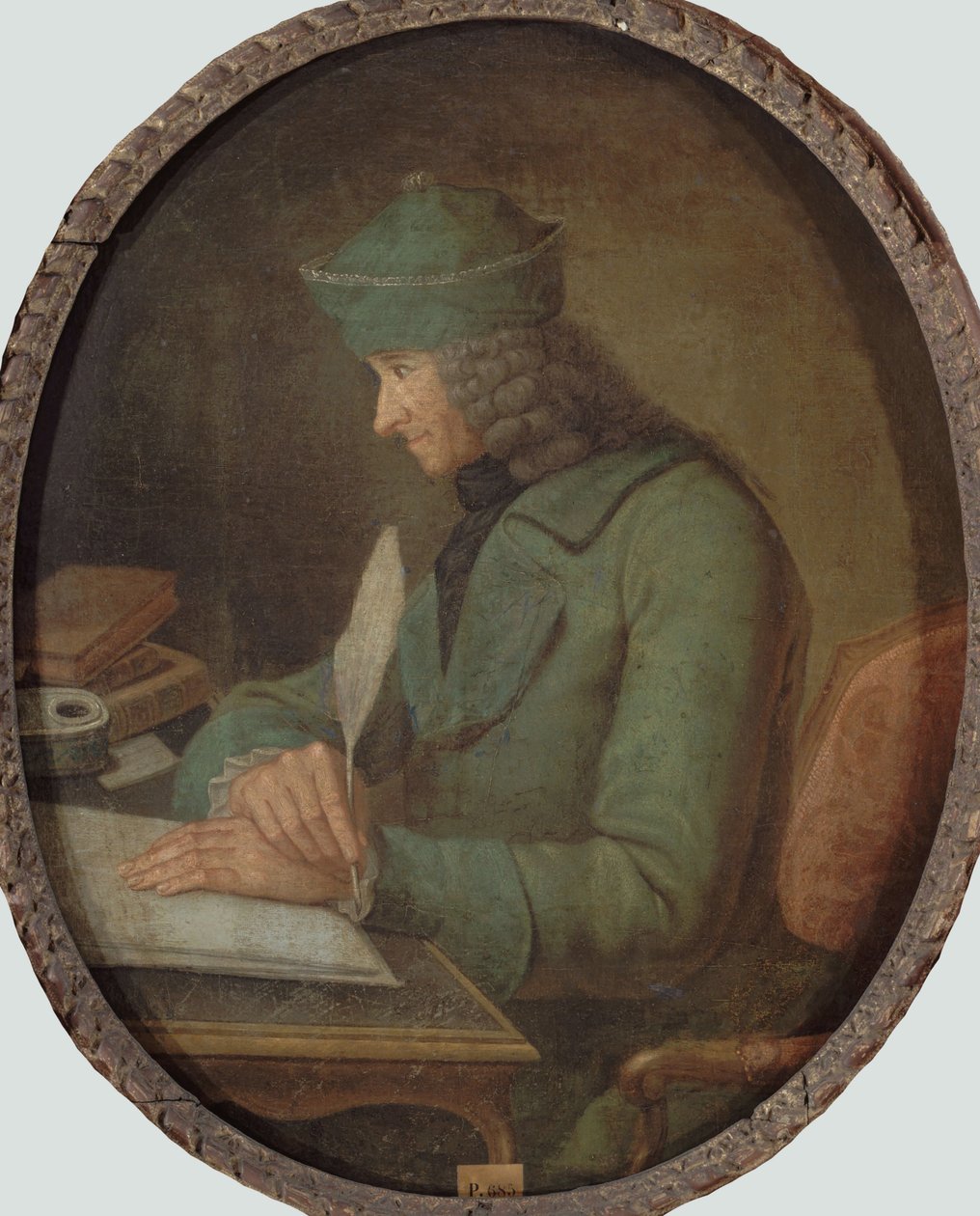 Retrato de François Marie Arouet de Voltaire 1694-1778, en su estudio, 2ª mitad del siglo XVIII de Unbekannt