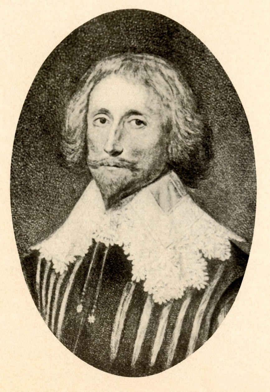 Retrato de George Sandys, con jubón rasgado y cuello Vandyke, c1610-1630, 1937 de Unbekannt