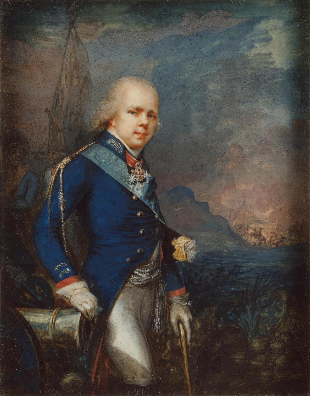 Retrato del Gran Duque Constantino Pavlovich de Rusia 1779-1831 antes de la Batalla de Novi, 1799 de Unbekannt