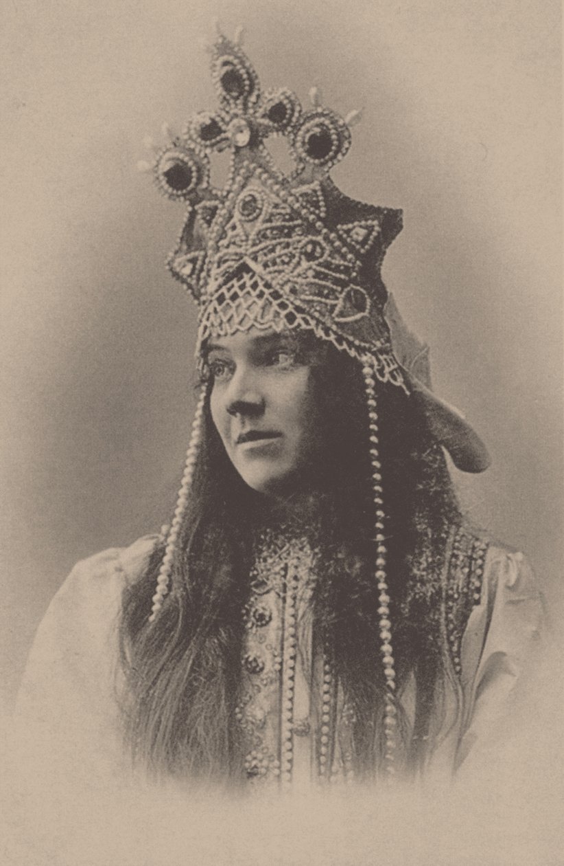 Retrato de Nadezhda Ivanovna Zabela-Vrubel 1868-1913 como Marfa en la ópera La novia del zar, 1899 de Unbekannt