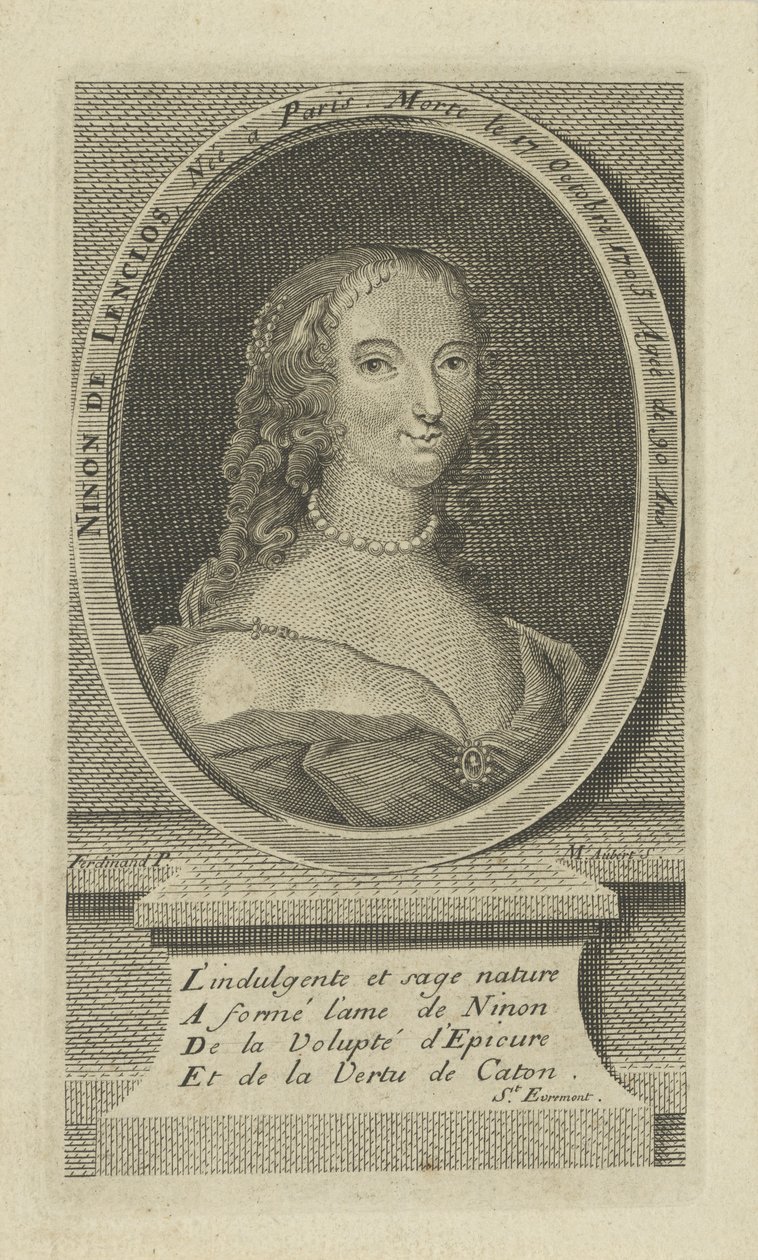 Retrato de Ninon de Lenclos 1620-1705, ca 1730 de Unbekannt