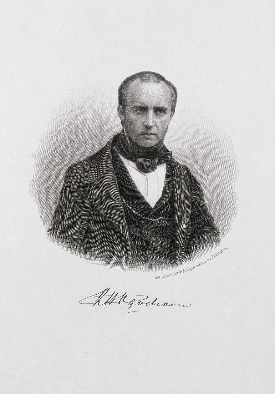 Retrato del Príncipe Vladimir Fyodorovich Odoyevsky 1803-1869, c. 1874 de Unbekannt
