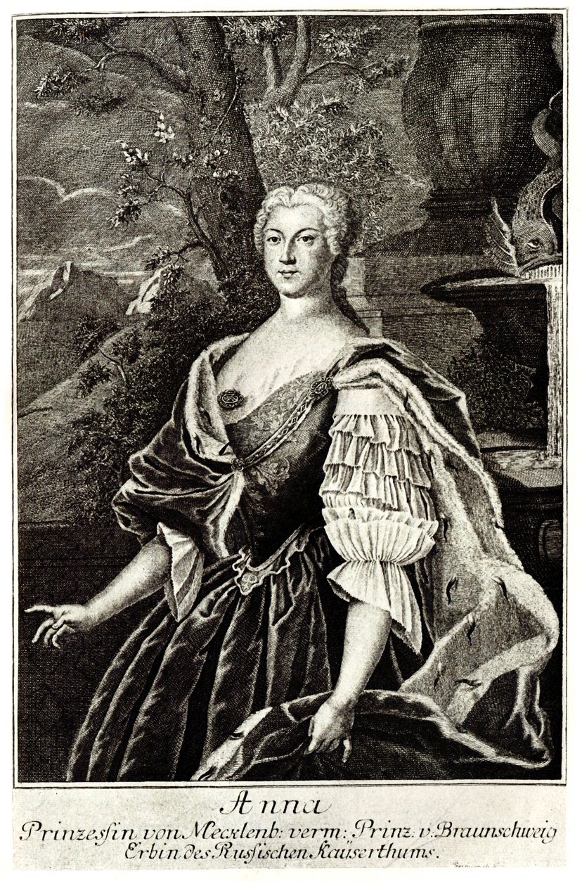 Retrato de la princesa Anna Leopoldovna 1718-1746, madre del zar Iván VI de Unbekannt