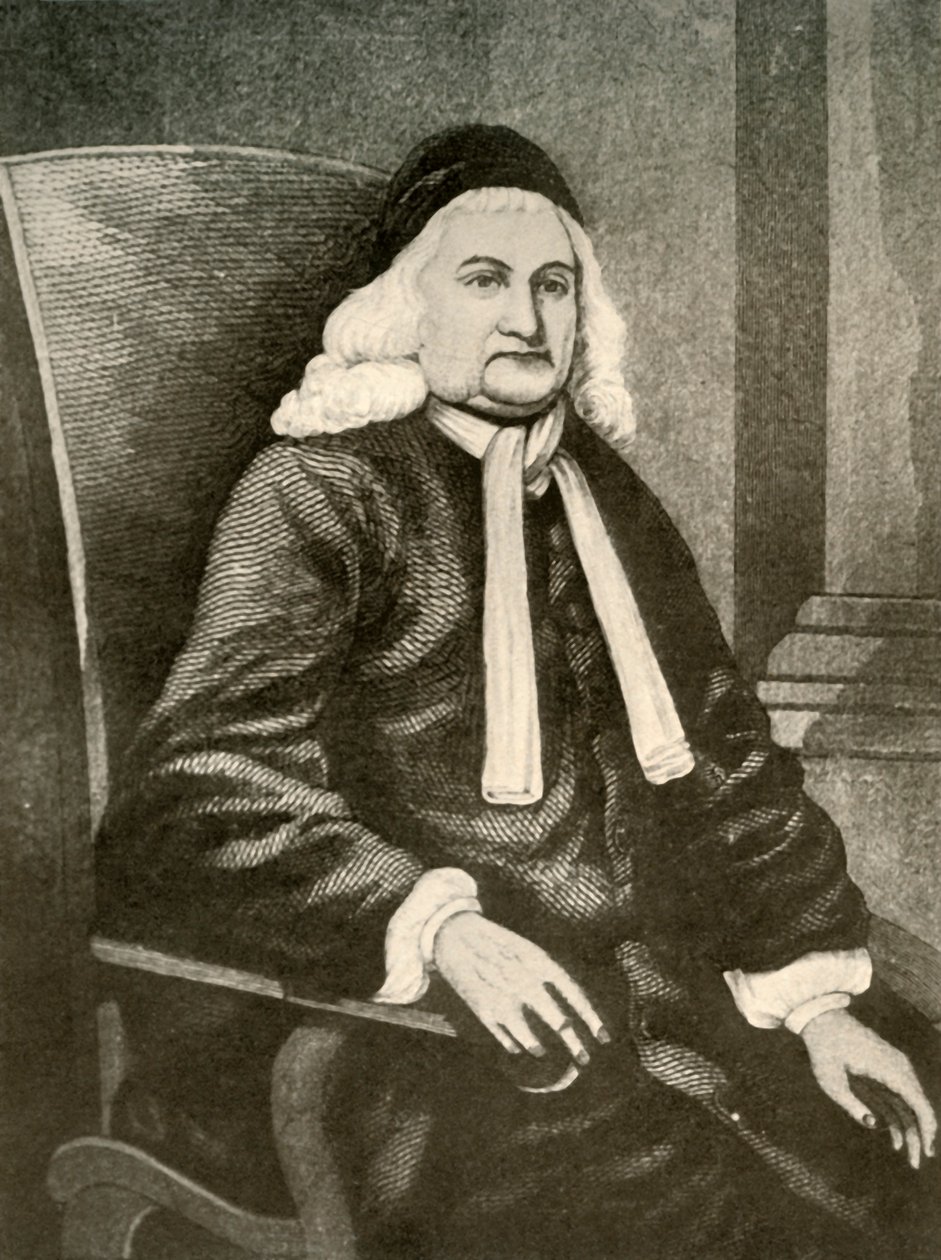 Retrato de Samuel Sewall, con peluca y abrigo largo de Unbekannt