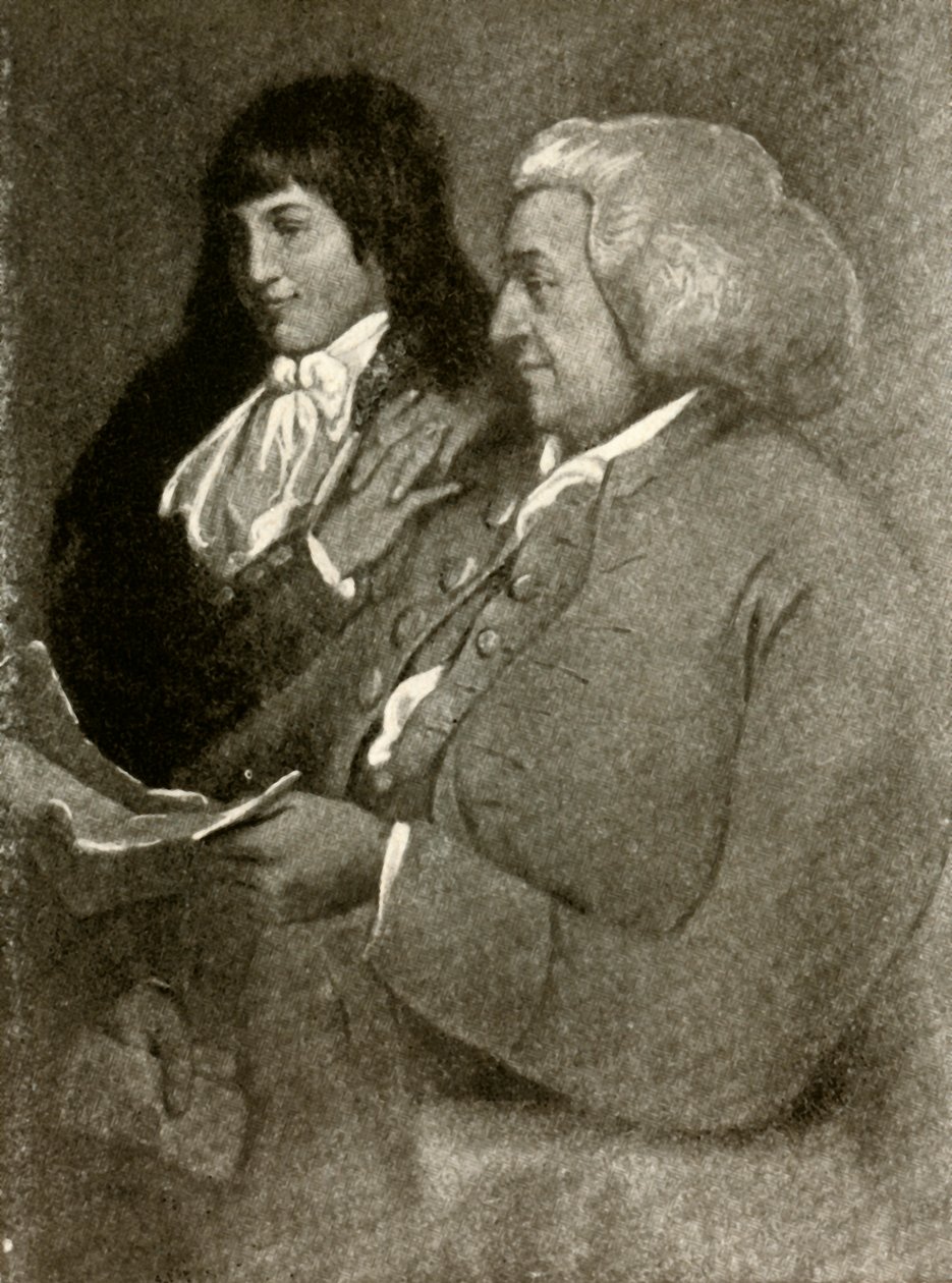 Retrato de Samuel Shoemaker, con peluca, y su hijo, 1789, 1937 de Unbekannt