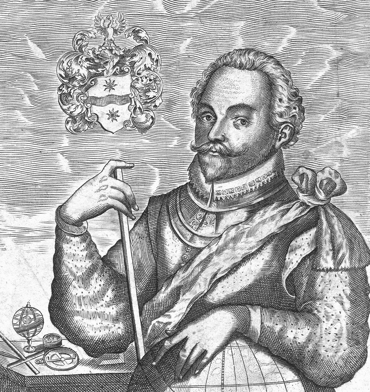 Retrato de Sir Francis Drake. Frontispicio de El Mundo Circunnavegado, 1628 de Unbekannt